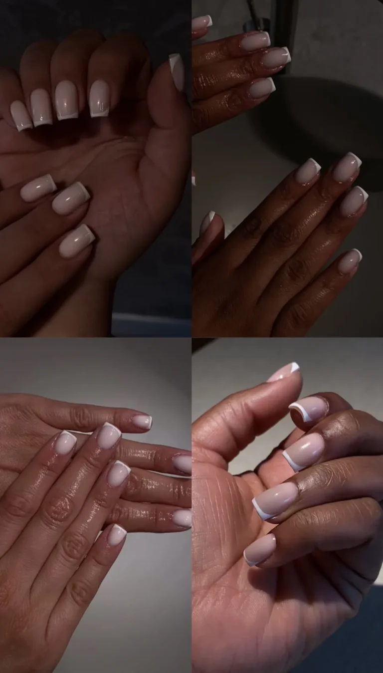 Collage van BIAB french manicures